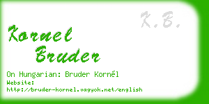 kornel bruder business card